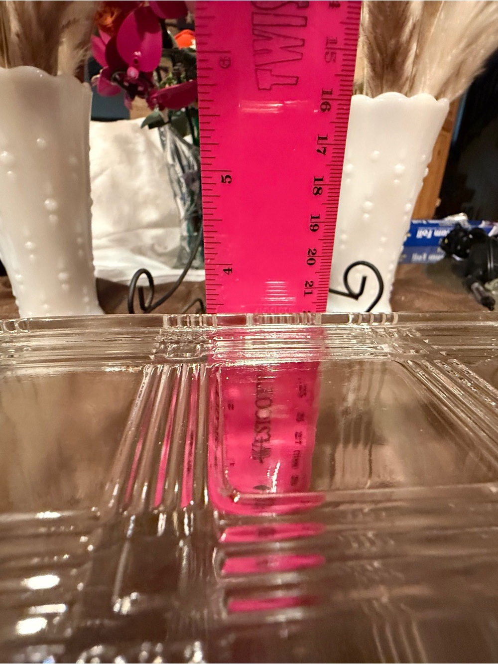 Vintage Clear Glass Refrigerator Dish w/Lid Rectangular Ribbed - Picture 7 of 8